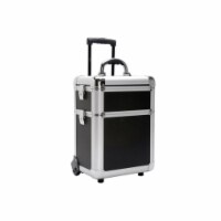 TZ Case AB-311T BH Wheeled Two Section Beauty Case, Black Hole - 16.5 x 8.25 x 12 in.