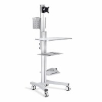 Desktop PC Mobile Cart Stand Wheel Computer Office Workstation Exhibition Silver