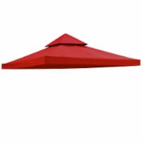 8'x8' UV30+ Gazebo Canopy Replacement Top Cover Red for Dual Tier Outdoor Patio Garden Tent