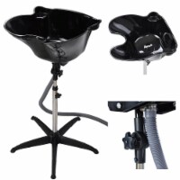 Portable Height Adjustable Shampoo Basin Hair Treatment Bowl Salon Tool Black