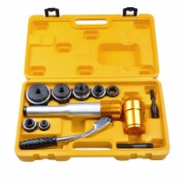 6 Dies 6 Ton Hydraulic Knockout Hole Punch Driver Kit Hand Pump Tool 11-gauge