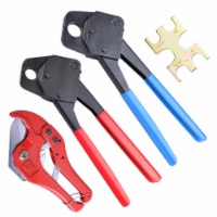 1/2 3/4 PEX Crimper Set Tube Crimping Tool Kit with Go/no Go Gauge Pipe Cutter