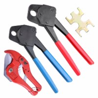 1/2 3/4 PEX Crimper Set Tube Crimping Tool Kit with Go/no Go Gauge Pipe Cutter