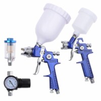 HVLP Spray Gun Kit Paint Sprayer 2 Cups 1.0mm 1.4mm Nozzle Gravity Feed