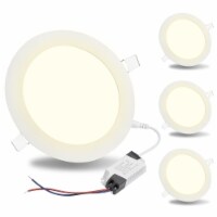 4x 9W Round LED Recessed Ceiling 5 Panel Down Light Fixture Bulb Lamp W/ Driver
