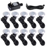 10pcs LED Deck Light Kit Outdoor Yard Garden Patio Stair Landscape Pathway Decor