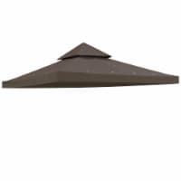 8'x8' UV30+ Gazebo Canopy Replacement Top Cover Coffee Liqueur for Dual Tier Outdoor Patio