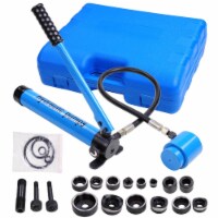 9 Ton Hydraulic Punch Driver Kit Manual Hole Knockout Puncher Tool w/ 6 Dies