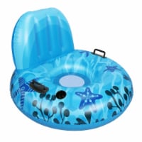 Inflatable Lounger Pool Float with a Rubber Handle