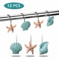 AGPtEK 12 PCS Seashell Shower Curtain Hooks