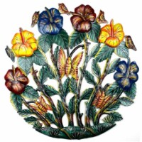 Croix des Bouquets Painted Flower Garden Metal Wall Art