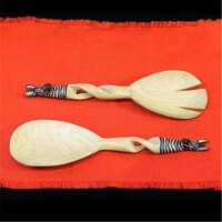 Jedando Handicrafts Hand - Carved Zebra Salad Tongs