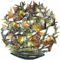 Croix des Bouquets Painted School Of Fish Metal Wall Art- 24 in.