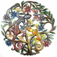 Croix des Bouquets Painted Gecko Tree of Life- 24 in.