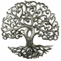Croix des Bouquets HMDSTREE3 14 in. Tree of Life Curly Metal Wall Art