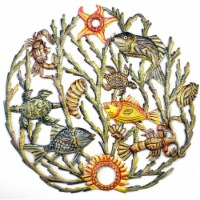 Croix-Des-Bouquets HMDPSLF Handmade Painted Sea Life Metal Wall Art