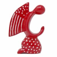 SMOLArt KSAAPRY-R Praying Angel Soapstone Sculpture, Red