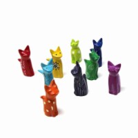 SMOLArt KSASMCAT-5PK Soapstone Tiny Sitting Cats Sculpture, Assorted Colors - Pack of 5