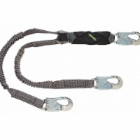 Msa Safety Shock-Absorbing Lanyard,Black/Gray  10193553