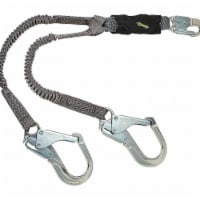 Msa Safety Shock-Absorbing Lanyard,Black/Gray  10193555