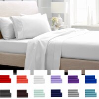 American Home Collection Ultra Soft 3-4 Piece Solid Bed Sheet Set White Queen