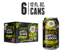 Founders® Mortal Bloom® Hazy IPA Craft Beer Cans Perspective: Main