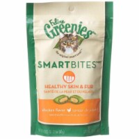 Greenies GR10141 2.1 oz SmartBites Healthy Skin & Fur Chicken Flavor Cat Treats