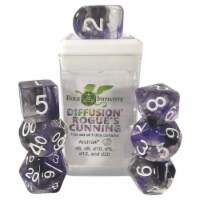 Role 4 Initiative R4I50529-7C Diffusion Dice, Rogues Cunning & White - Set of 7