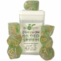 Role 4 Initiative R4I50540-7C-S Diffusion Gilded Griffin SPR Dice, Set of 7 Perspective: Main