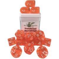 Role 4 Initiative R4I50122-FC Translucent Dice, Blood Orange & White - Set of 15