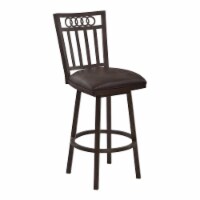 Olympia 26" Bar Height Metal Swivel Barstool in Bandero Espresso Fabric and Auburn Bay Finish