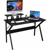 Greenforest Home Office Desk W/ Monitor Shelf, Computer/Gaming Desk, Black, 47