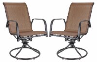 Garden Elements Sienna Swivel Rocker Metal Patio Chair, Brown Espresso Finish (Pack of 2)