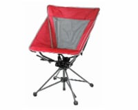 Garden Elements Tall Back Swivel Camping Patio Polyester Chair, Mesh Seat, Red (Pack of 1)