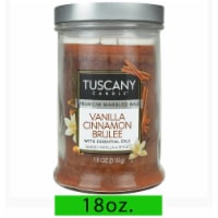 Tuscany Candle™ Marbled Wax Vanilla Cinnamon Brulee Candle Jar Perspective: Main