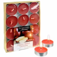 Enticing Aromas Fresh Apple Ginger Scented Tea Light Candles - Red