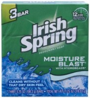 Irish Spring Moisture Blast Deodorant Bar Soap for Men 3.7 Oz 3 Pack (Pack of 6) Perspective: Main