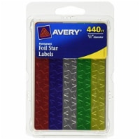 Avery Assorted Foil Star Labels 6007, 1/2 Diameter (Pack of 2)