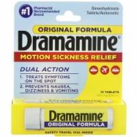 Dramamine Motion Sickness Relief Original Formula, 50 mg, 12 Count (Pack of 3)