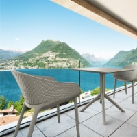 Compamia Sky 3 Piece Patio Bistro Set in Taupe
