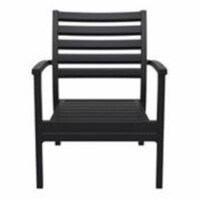 Siesta ISP004-BLA-CBL Artemis XL Outdoor Club Chair with Sunbrella Black Cushion - Black -  s