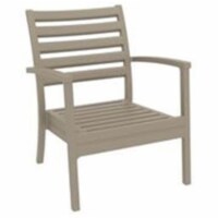 Siesta ISP004-DVR-CBL Artemis XL Outdoor Club Chair with Sunbrella Black Cushion - Taupe -  s