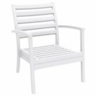 Siesta ISP004-WHI-CCH Artemis XL Outdoor Club Chair with Sunbrella Charcoal Cushion - White -