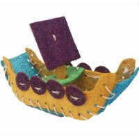 A&E Cage 644163 Nibbles Loofah Boat for Small Animal Toy - Small
