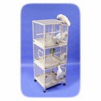 A&e Cages AE-3624-3B Triple Stack Bird Cage - Large-Black