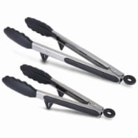 Kitcheniva Food Tong with Built-in Stand Set of 2 Black