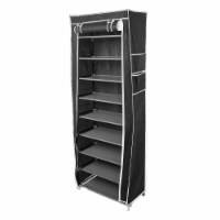 Kitcheniva Shoe Rack Shelf Standing Storage With Cover 10 Tier Black
