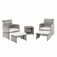 Kitcheniva Rattan Sofa Sectional Couch Furniture Set of 5