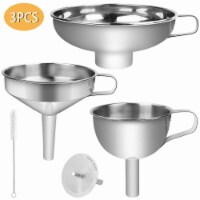 Kitcheniva Stainless Steel Funnel With Strainer Set of 3
