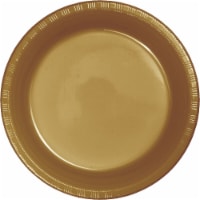 Kitcheniva Disposable Plastic Plates 7" Pack of 20, Metalic Gold